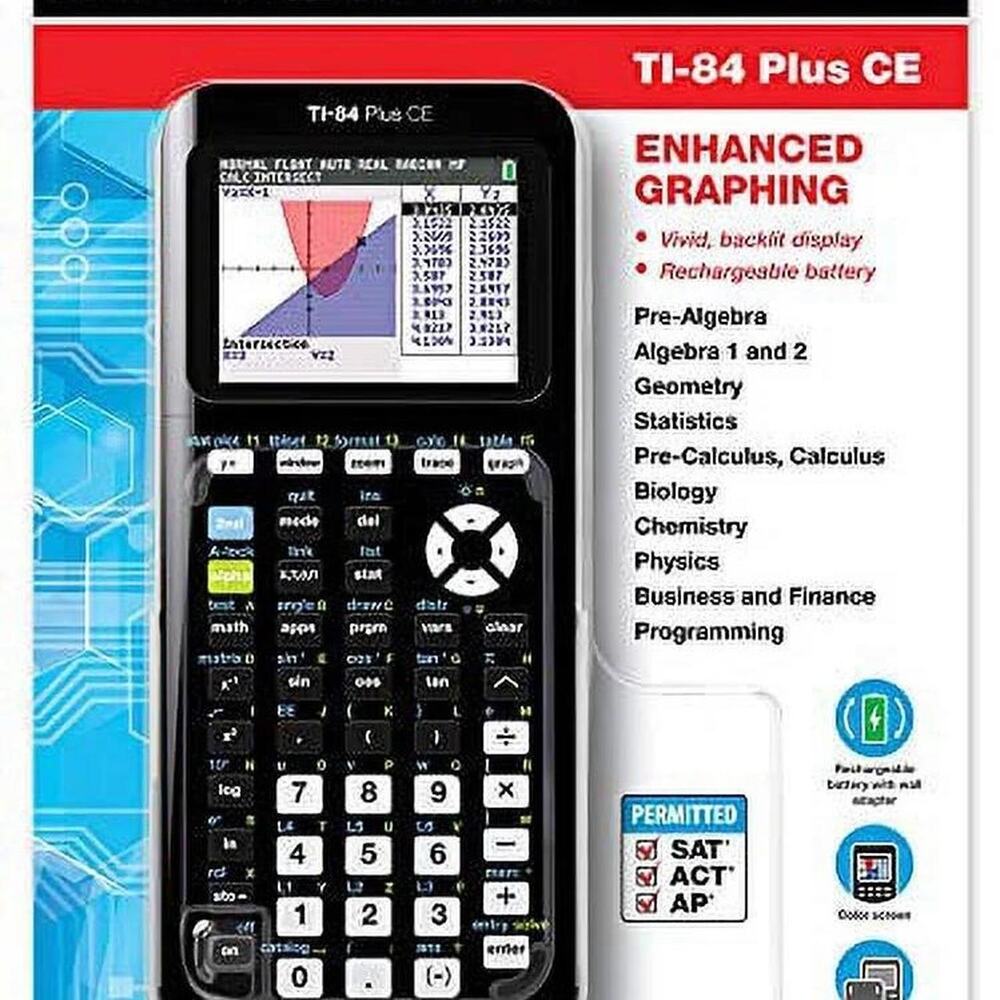 TI-84 Plus CE Graphing Calculator - Black